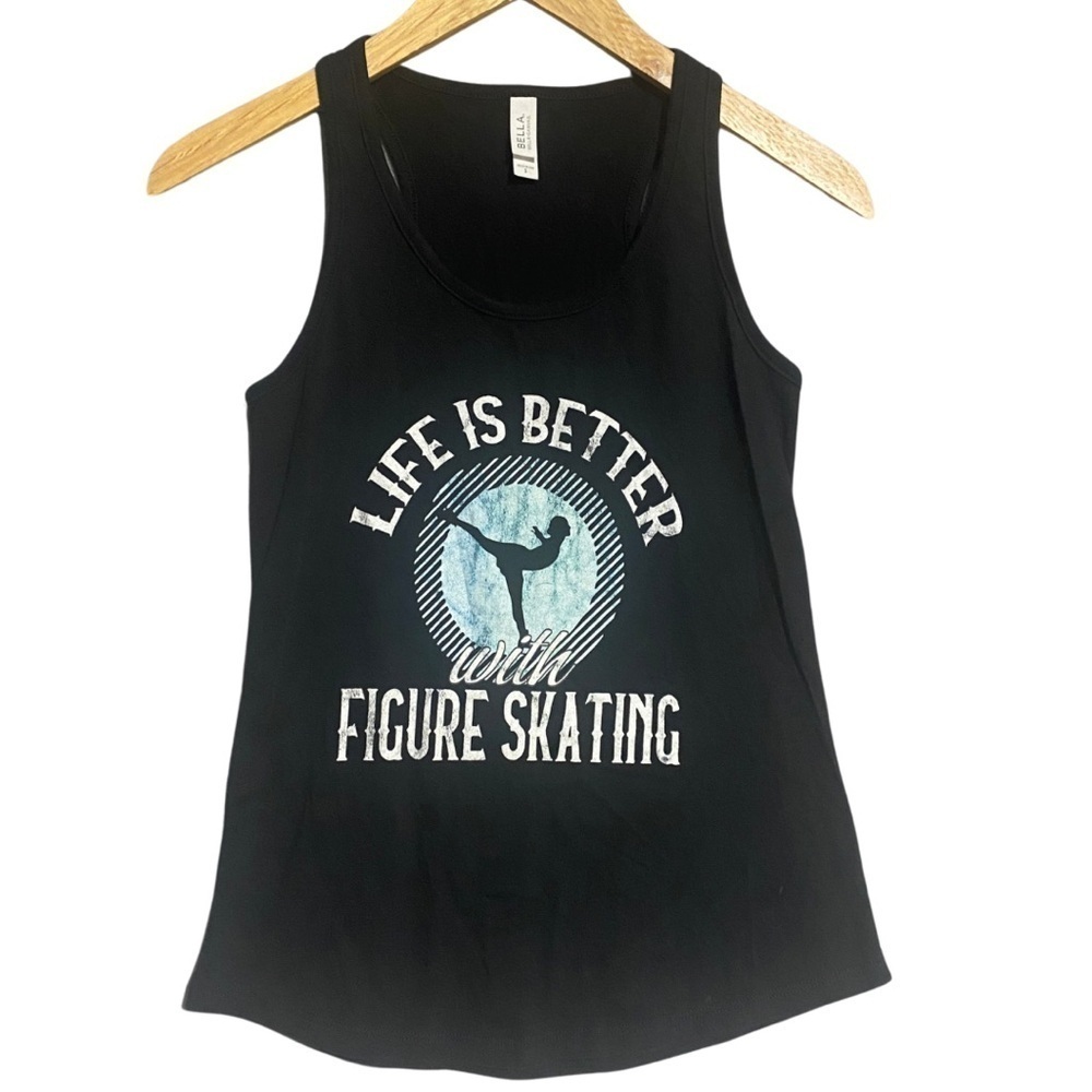 5/$20 “Life is Better Figure Skating” Graphic Razor Back Tank Top, cotton Small